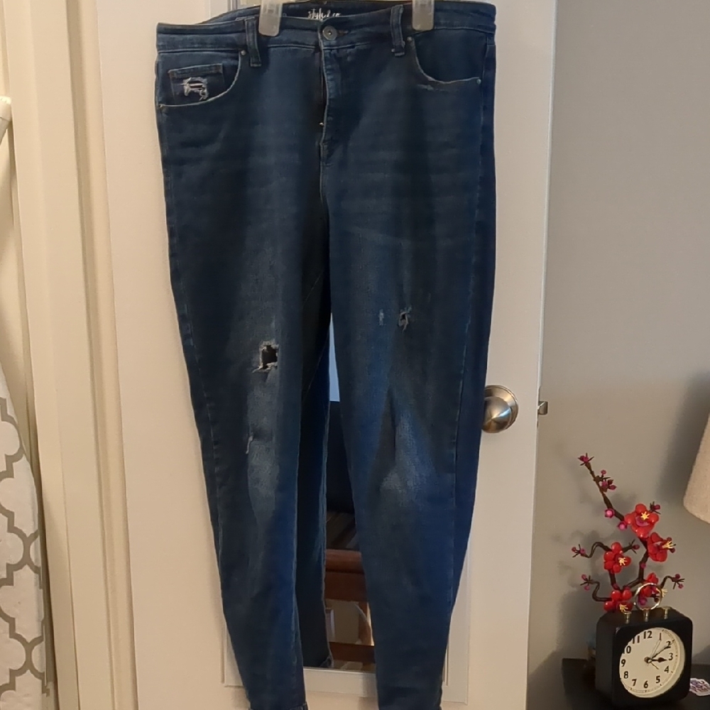 Style & Co Blue Skinny Jeans with Stonewashed Finish